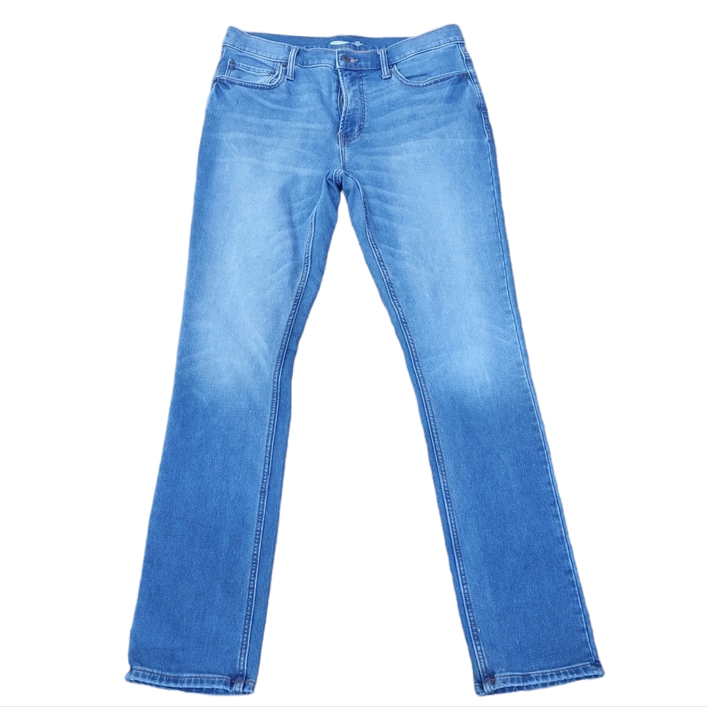 Old Navy Slim Jeans 34x34 Med Blue Denim Pants Men casual faded Distress…